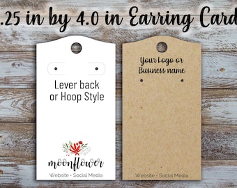 Custom Earring Display Cards: Logo Jewelry Cards (2.25 x 4 inches)