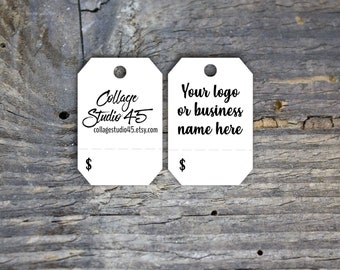 100+  Custom tags - 1 inch by 1.5 inch with detachable price/inventory number,  Customized Small Price Tags,  Jewelry Tags, Price Tags