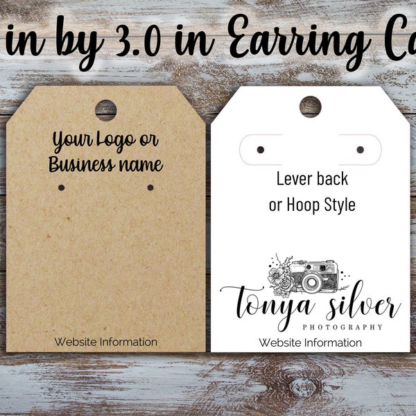 Custom Earring Cards 2.25 inches by 3 inches 24+ Count