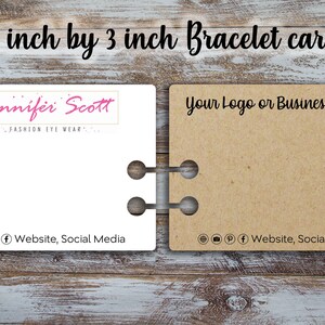 Custom Bracelet Cards 4 inches by 3 inches, Bracelet Display, Jewelry Display Card, Custom Card