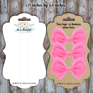 Custom Logo Hair Bow Display Card: 3.5 x 6.8 inches