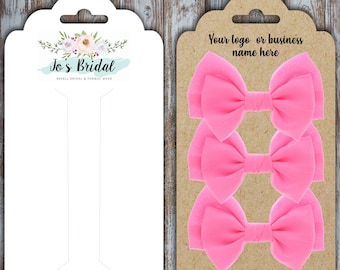 Custom Hair Accessory Display Card: Bow & Barrette Holder (3.5x6.8 inches)