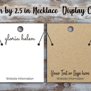 Custom Necklace Display Cards  2 inches by 2.50 inches, Display Card, Jewelry Display, Personalized Necklace Card, Pendant Display