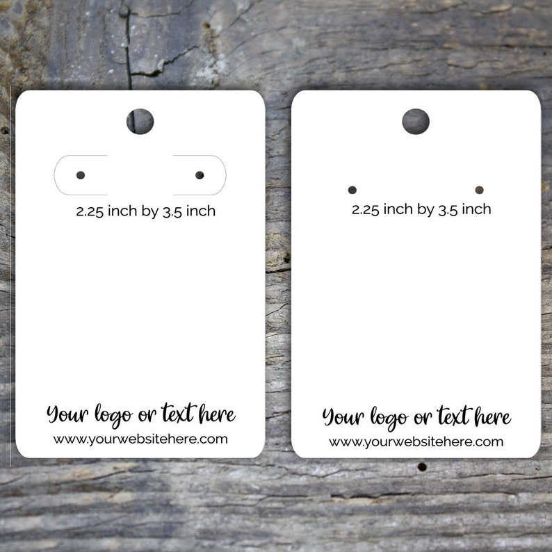Jewelry Display Cards Custom 2.25 inches by 3.5 inch Round Corner Earring Cards Custom Labels