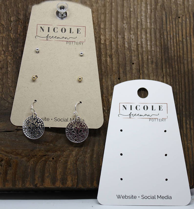 Custom Multi hole Earring Cards 2.50 inches by 3.5 inches Etsy