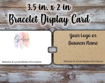 Custom Bracelet Display Card: Logo Jewelry Cards (3.5 x2 inches)
