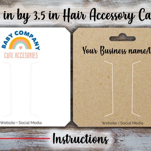 Custom Hair Accessory Display Card: Logo & Website (3.5x3.5 in)