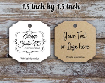 Custom hang tags - 1.5"x 1.5" inches, jewelry tags, price tags, custom tags, gift tags, retail price tag