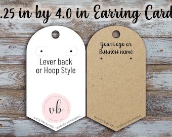 Custom Earring Display Cards: Logo Jewelry Cards (2.25 x 4 inches)
