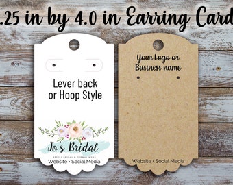 Custom Earring Display Cards: Logo Jewelry Cards (2.25x4 inches)