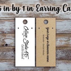 Custom 1.0 inch by 2.75 inch Mini Earring Cards