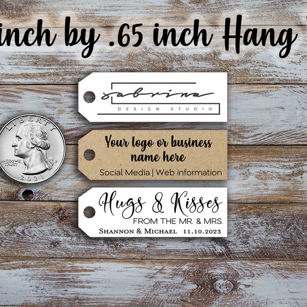 Custom  tags - 1.9 inch by .65 inch, Customized Small Price Tags, Jewelry Hang Tags, Labels, retail pricing