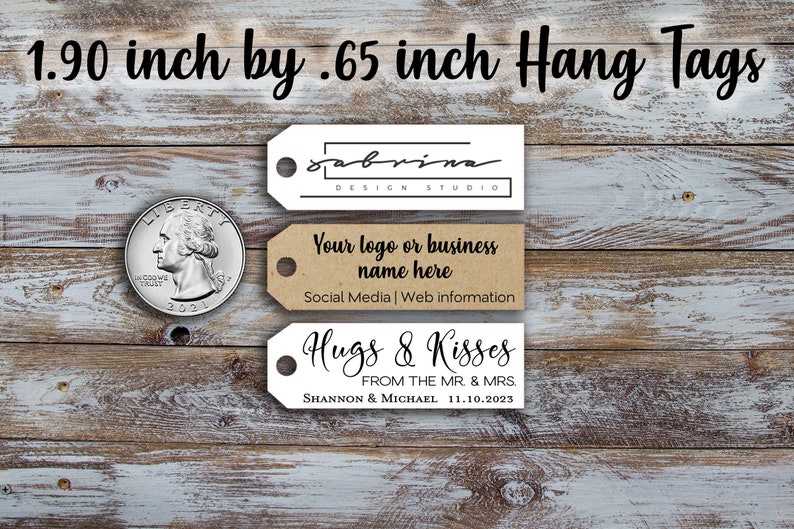 Custom tags 1.9 inch by .65 inch, Customized Small Price Tags, Jewelry Hang Tags, Labels, retail pricing image 1