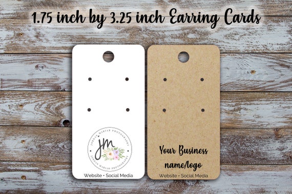 Custom 1.75 Inches by 3.25 Inch Earring Cards Jewelry Display