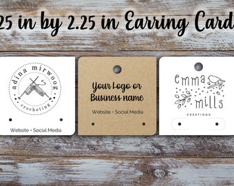 Custom Earring Cards: Logo Jewelry Display (2.25" x 2.25")