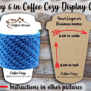 Custom Coffee Cozy Display Cards 4 inches by 6 inches, Display Card, product cards, Coffee Cozy