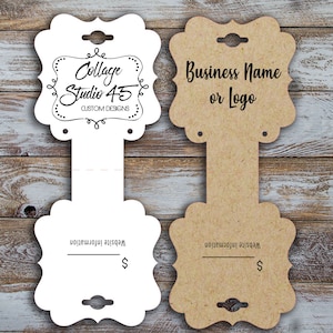 Custom Fold Over Jewelry Tags: Necklace Display Cards