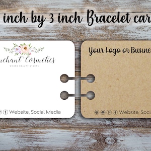 Custom Bracelet Cards 4 inches by 3 inches, Bracelet Display, Jewelry Display Card, Custom Card