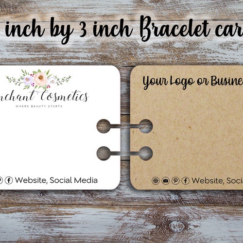 Custom Bracelet Cards 3 Inches by 2 Inches Bracelet Display Etsy