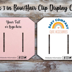 Custom Hair Clip Display Cards: 3x3 in Bow Card