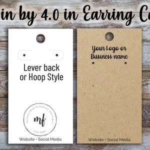 Custom Earring Cards 2.25 inches by 4 inches, earring display, Jewelry Card, Display Card