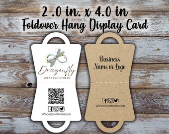 Custom Fold Over Jewelry Tags: 2 inch by 4 inch, Bracelet, Necklace Display Cards 2 inch by 4 inch
