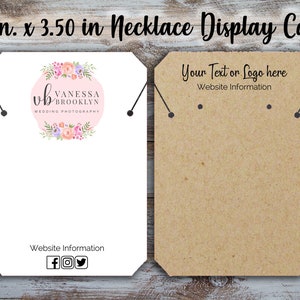 Custom Necklace Display Card: Watercolor Accent (2.5 x 3.5 inches)