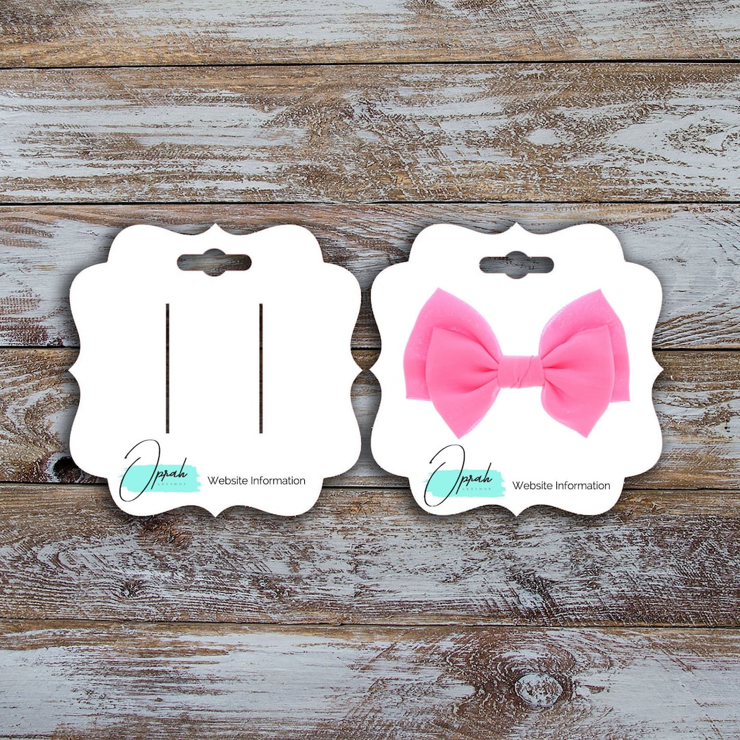 Customized Hair Accessory Display Card 3 Inches by 3.5 Inches for Bow