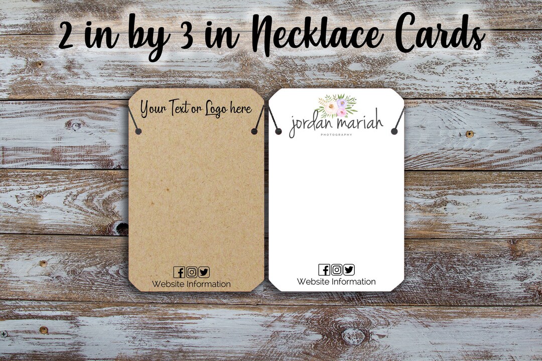 Custom Logo Necklace Display Card: 2x3 Inch Jewelry Card - Etsy