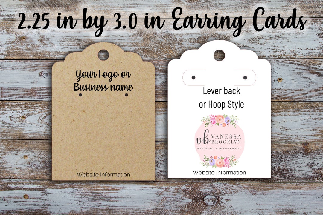 Earring Label Custom Round Corner Earring Cards: Jewelry Display, Personalized Labels ...