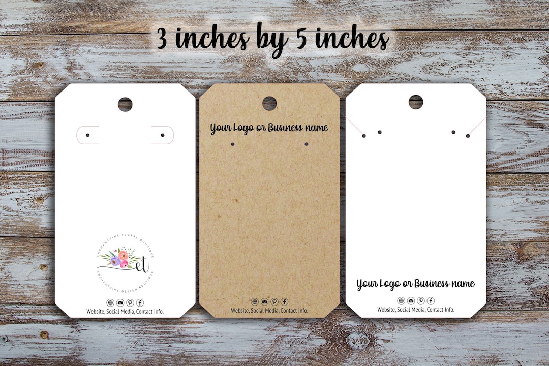 Earring Label Custom Earring Display Card: Logo Jewelry Label (3x5 Inches) - Etsy