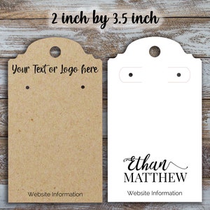 Custom Earring Display Cards 2 inch by 3.5 inch, Rectangle Shape, personalized, logo, jewelry Display Cards