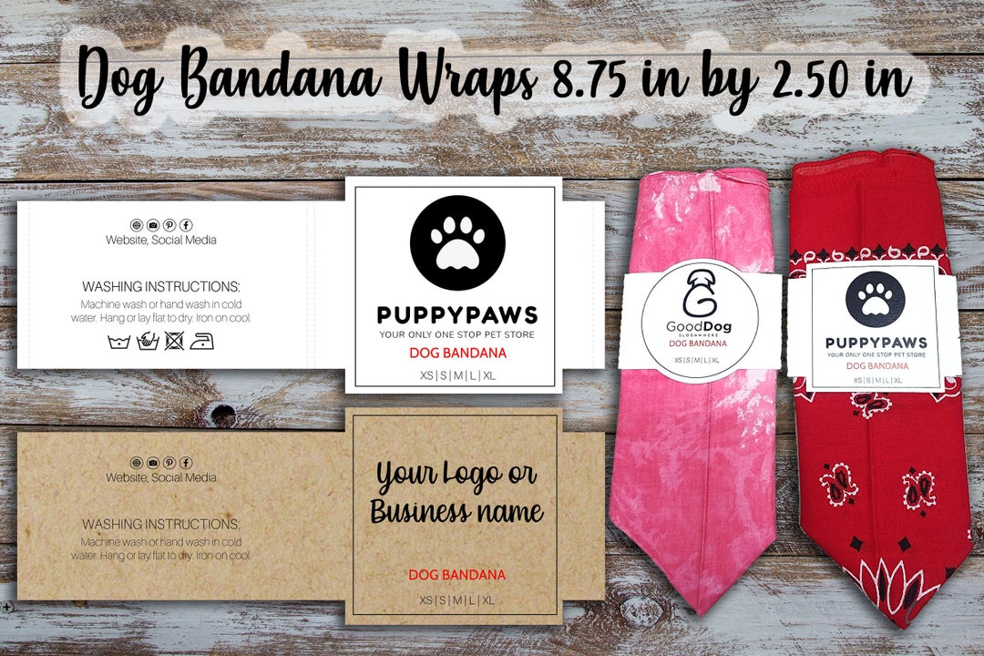 Custom Bandana Wrap 8.75 Inches by 2.5 Inches for Dog Bandanas, Display