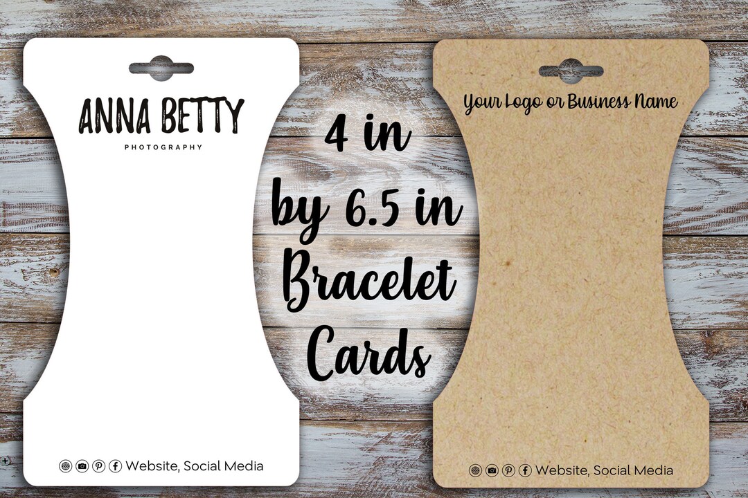 Custom Bracelet Display Card, 4 Inches by 6.5 Inches, Custom Card