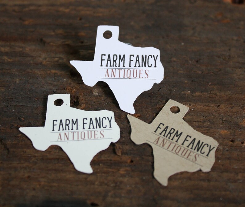100 Custom Texas Shaped tags 1.5x.1.5 Etsy