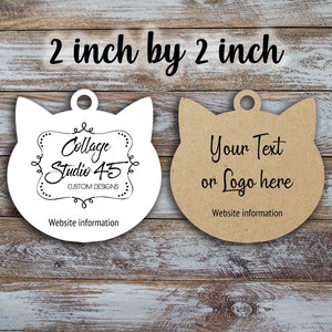 Custom Retail cards 2 inches by 2 inches, Cat Tags, Clothing Tags, Retail Tags, Custom Card