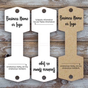 Custom Fold Over Jewelry Tags: Necklace Display Cards