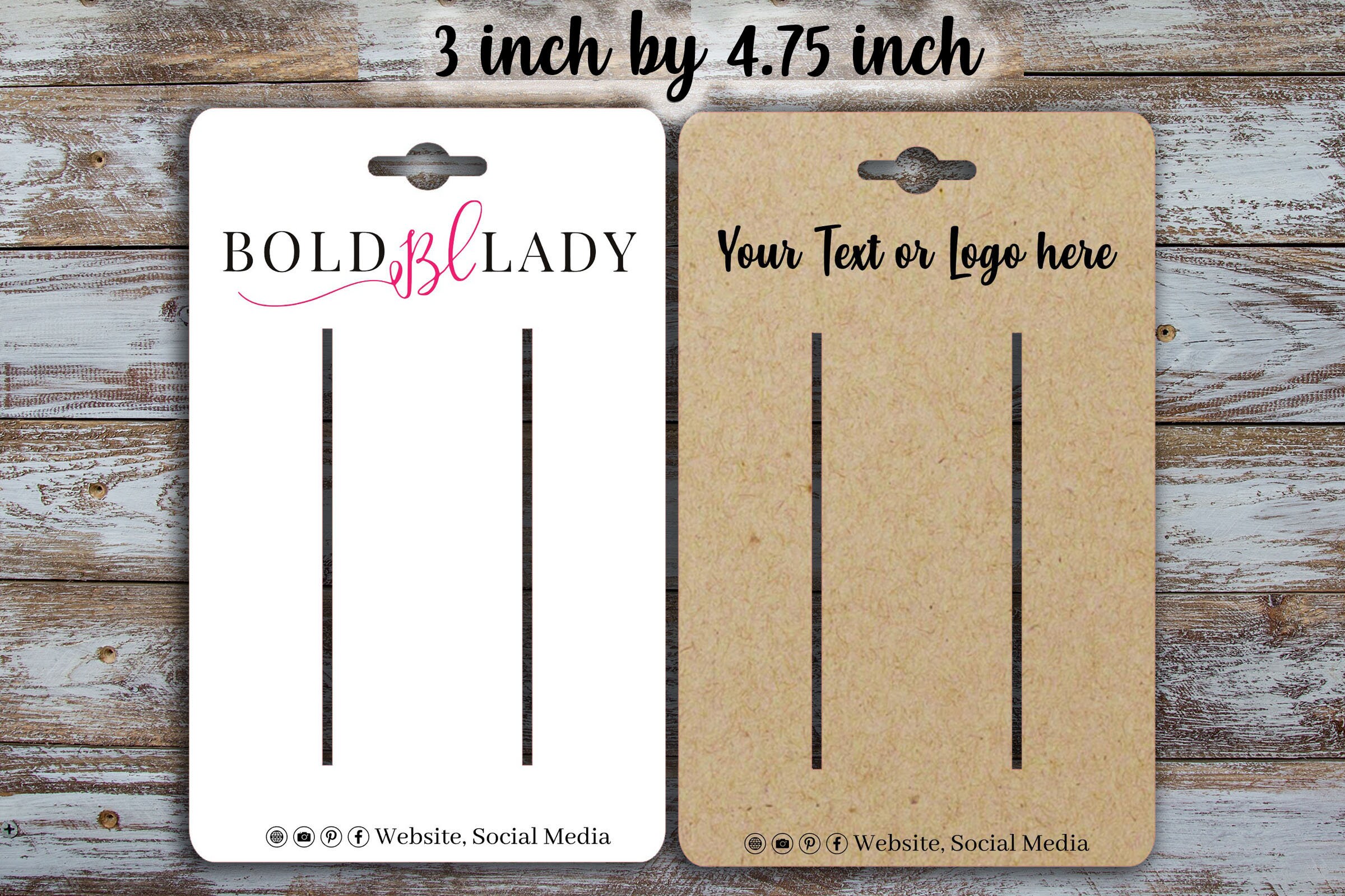 Custom Hair Clip Cards 3 inches by 4.75 inches Hair Card Etsy
