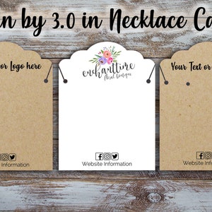 Custom Necklace Display Card, 2.5 inches by 3 inches, Jewelry Card, Necklace Display, Custom Jewelry Card