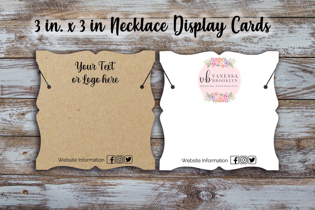 Custom 3 Inches by 3 Inch Necklace Display Cards, Jewelry Display Cards ...