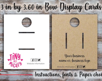 Custom Hair Clip Display Cards: Bow, Barrette, Bobby Pin (3 x 3.6 inches)
