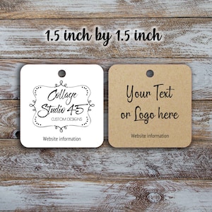 Custom hang tags - 1.5"x 1.5" inches, jewelry tags, price tags, custom tags, gift tags, retail price tag