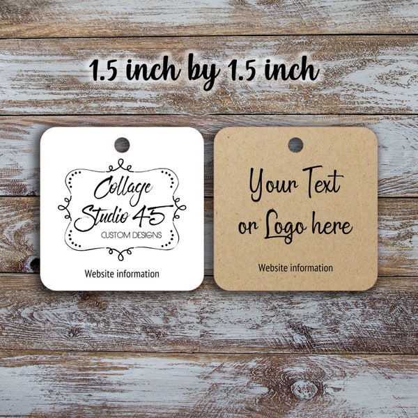 Custom hang tags - 1.5"x 1.5" inches, jewelry tags, price tags, custom tags, gift tags, retail price tag