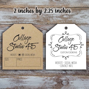 Cartes de vente au détail personnalisées 2 pouces par 2,25 pouces, étiquettes pour vêtements, étiquettes de vente au détail, carte personnalisée