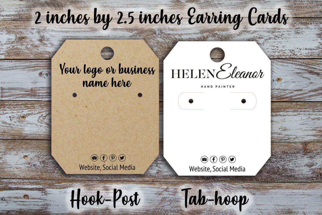 Custom Earring Display Cards: Logo Jewelry Tags (2x2.5 Inches) - Etsy