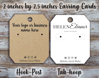 Custom Earring Display Cards: Logo Jewelry Tags (2x2.5 inches)