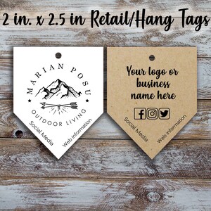 Custom Retail Tags 2.5 Inches by 2.00 Inches, Retail Tags, Clothing Tag,  Hang Tags, Personalize Tags, Wedding Tags 