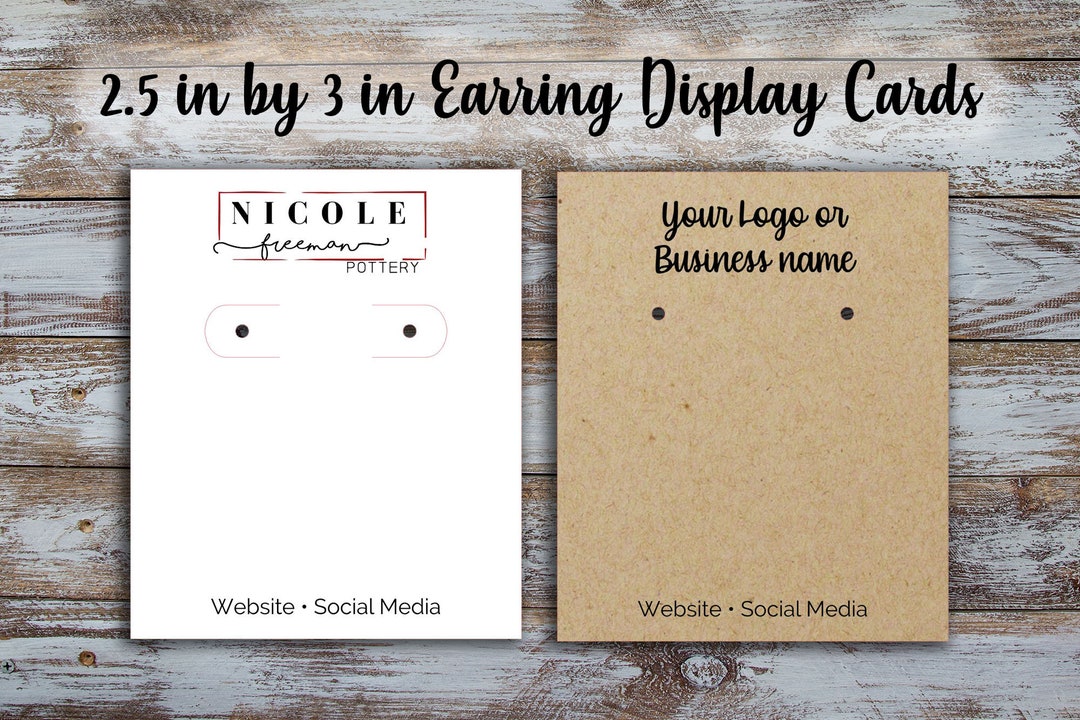 Custom Earring Display Cards: Logo Jewelry Cards (2.5x3 Inches) - Etsy