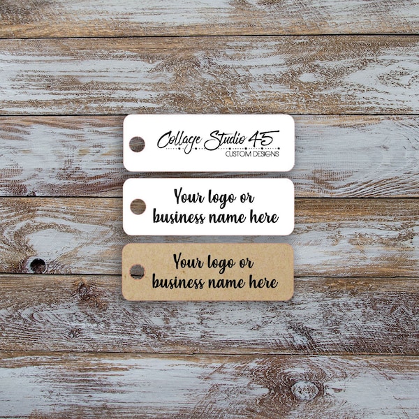 Custom tags - 1.5 inch by .50 inch Rectangle Tag, Customized Small Price, Logo Tags, Jewelry Hang Tags, price tags Labels