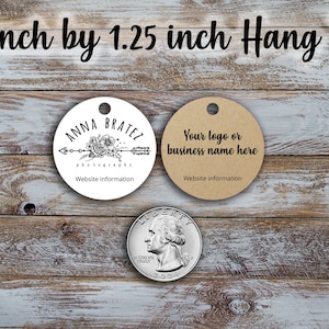 Custom Circle tags Small Price Tags 1.25 by 1.25  Customized, Small Price Tags, Jewelry Hang Tags